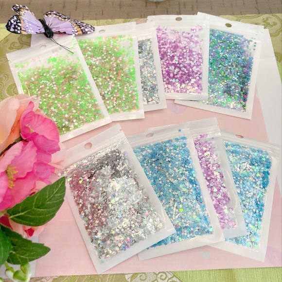 9 packs of glitter stars sprinkles. DIY - Picture 1 of 6